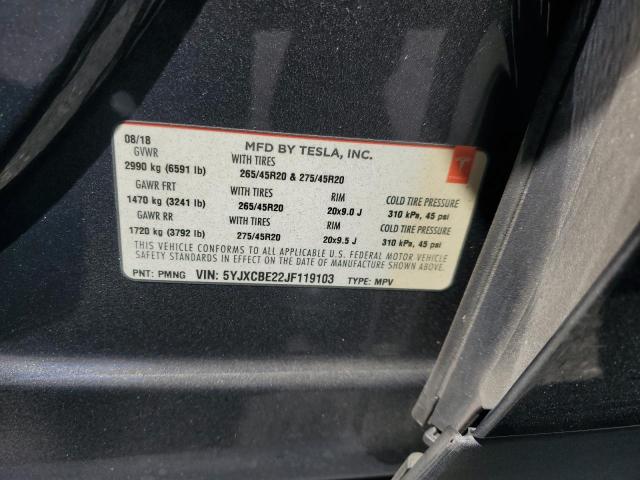 2018 TESLA MODEL X 5YJXCBE22JF119103