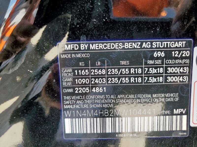 2021 MERCEDES-BENZ GLB 250 4M W1N4M4HB2MW104441