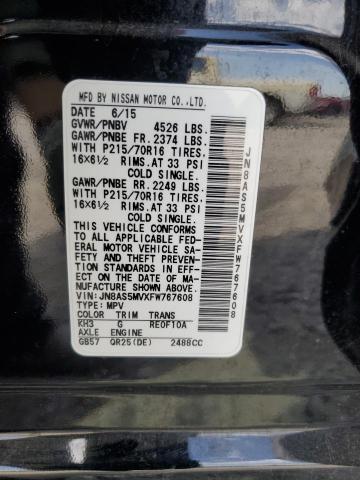 2015 NISSAN ROGUE SELE JN8AS5MVXFW767608