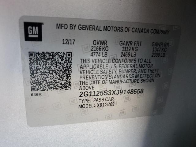 2018 CHEVROLET IMPALA PREMIER 2G1125S3XJ9148658