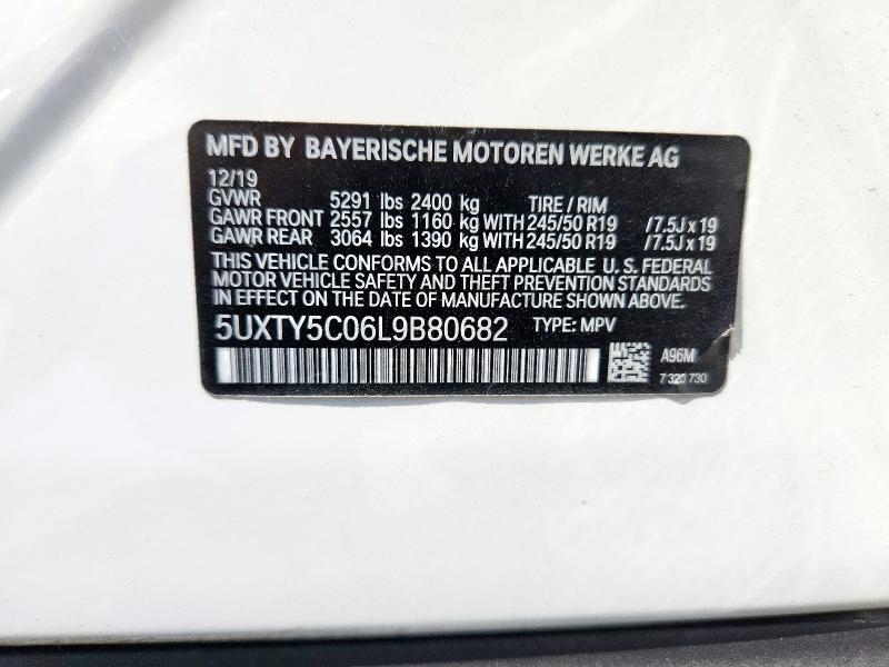 2020 BMW X3 XDRIVE30I 5UXTY5C06L9B80682