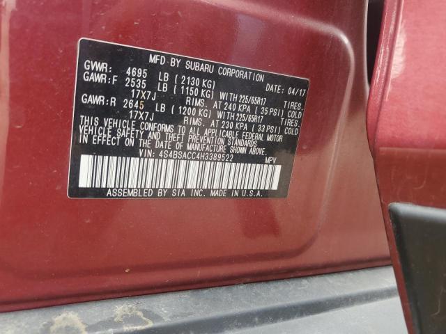 2017 SUBARU OUTBACK 2. 4S4BSACC4H3389522