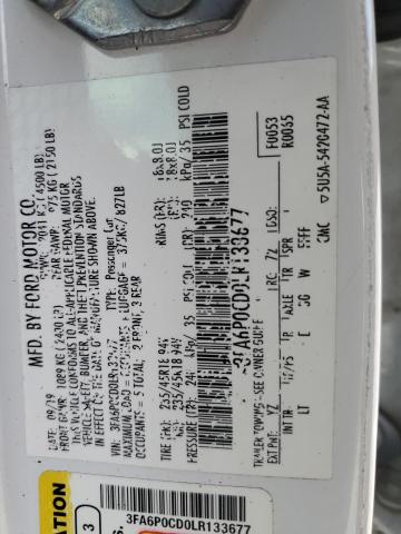 2020 FORD FUSION SEL 3FA6P0CD0LR133677