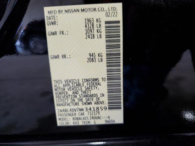 2022 NISSAN ALTIMA SV 1N4BL4DV7NN341859