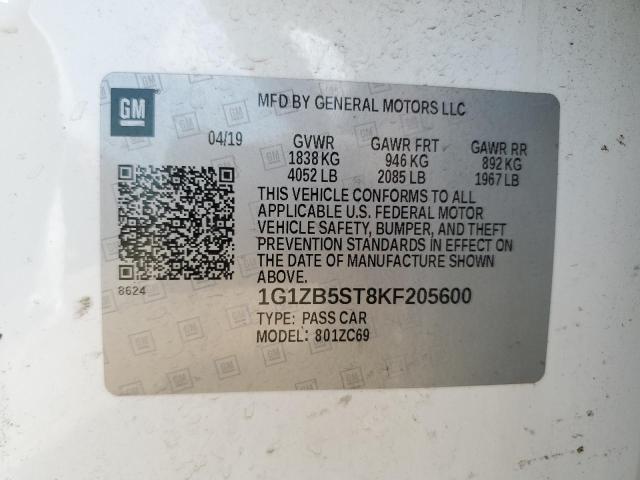2019 CHEVROLET MALIBU LS 1G1ZB5ST8KF205600