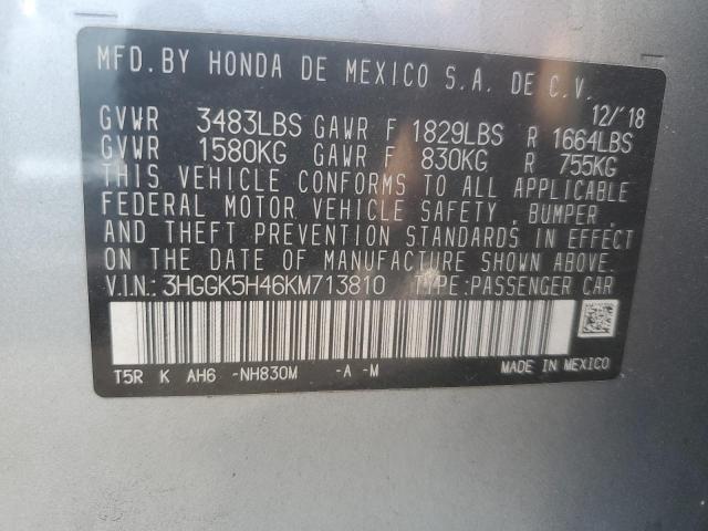 2019 HONDA FIT LX 3HGGK5H46KM713810