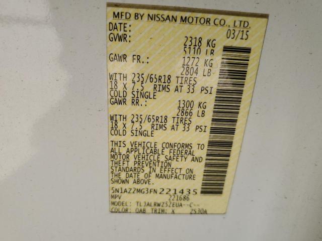 2015 NISSAN MURANO S 5N1AZ2MG3FN221435