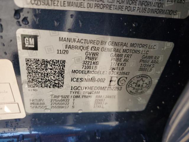 2021 CHEVROLET SILVERADO 1GCUYHED0MZ152253