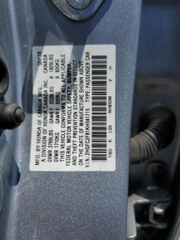 2019 HONDA CIVIC SPORT 2HGFC2F81KH541715