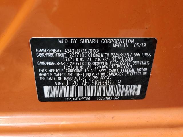 2019 SUBARU CROSSTREK JF2GTAEC8KH346219