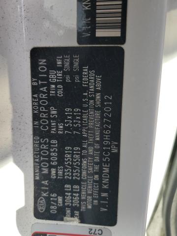 2017 KIA SEDONA SXL KNDME5C19H6272012