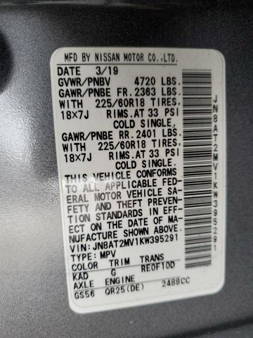 2019 NISSAN ROGUE S JN8AT2MV1KW395291