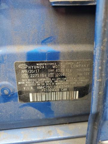 2017 HYUNDAI IONIQ SEL KMHC75LC1HU037490