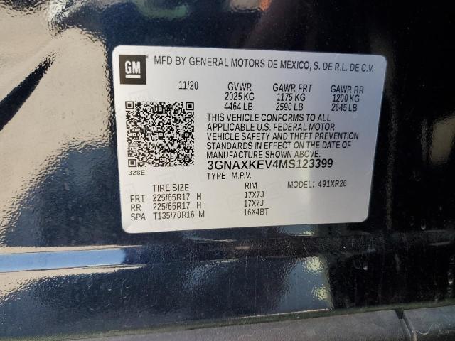 2021 CHEVROLET EQUINOX LT - 3GNAXKEV4MS123399