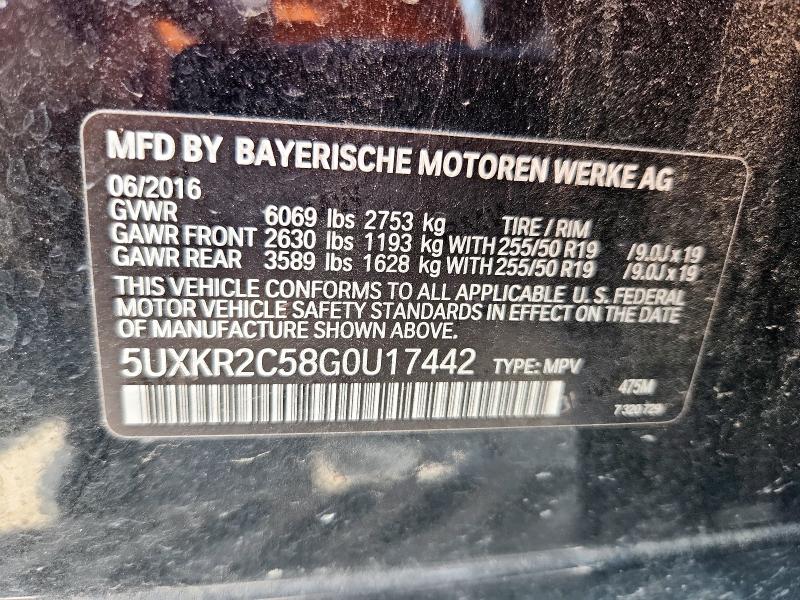 2016 BMW X5 SDRIVE3 5UXKR2C58G0U17442