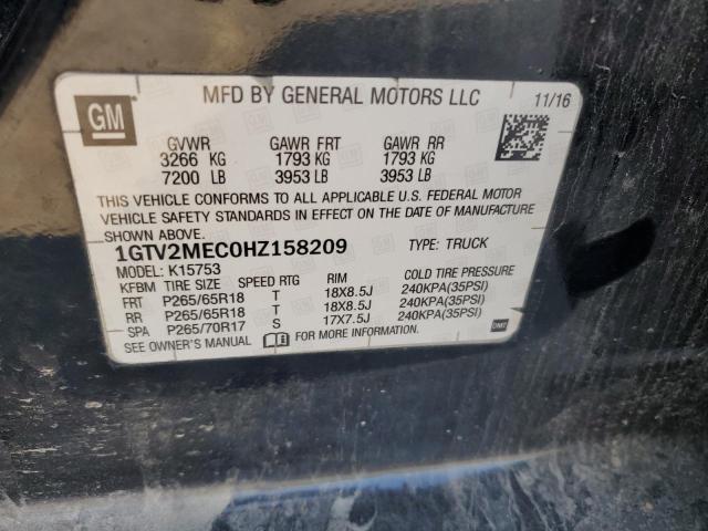 2017 GMC SIERRA K1500 SLE 1GTV2MEC0HZ158209
