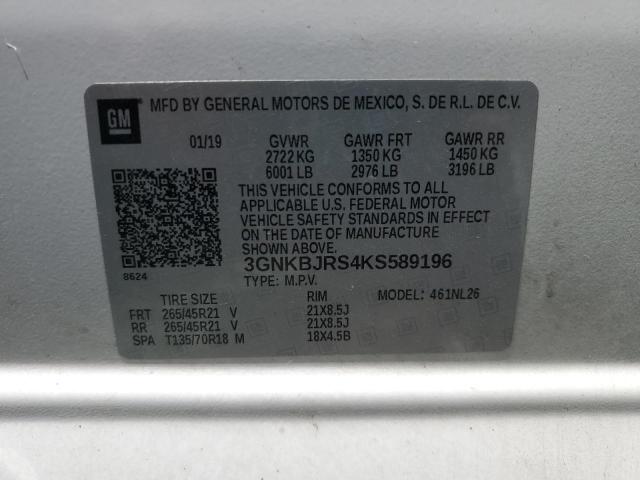 2019 CHEVROLET BLAZER RS 3GNKBJRS4KS589196