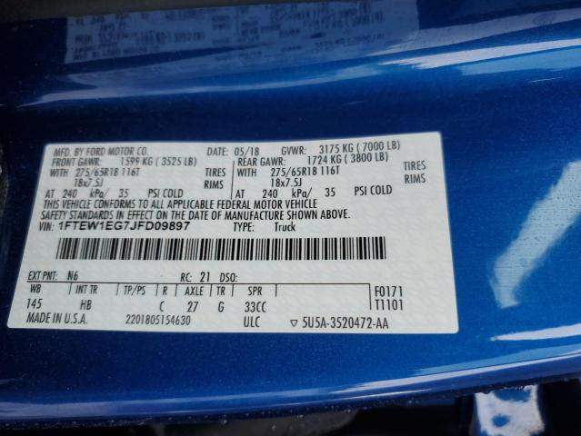 2018 FORD F150 SUPERCREW 1FTEW1EG7JFD09897