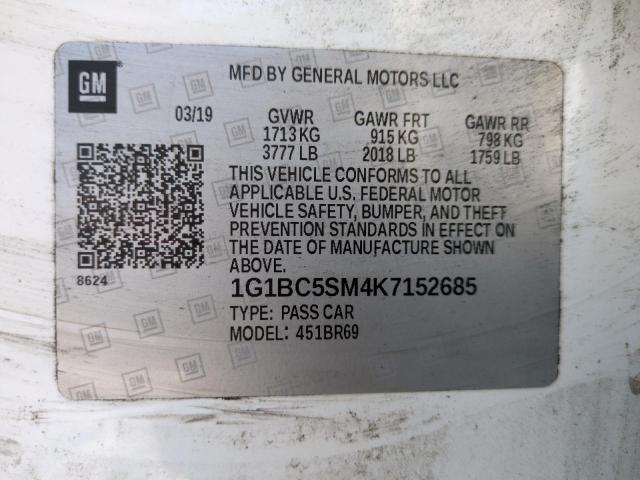 2019 CHEVROLET CRUZE LS 1G1BC5SM4K7152685
