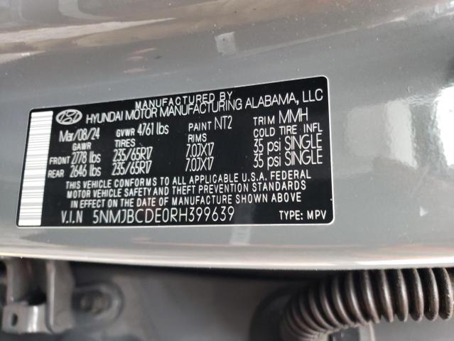 2024 HYUNDAI TUCSON SEL 5NMJBCDE0RH399639