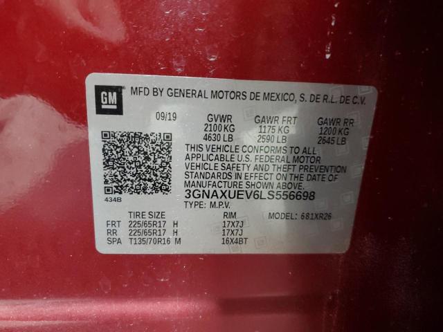 2020 CHEVROLET EQUINOX LT 3GNAXUEV6LS556698
