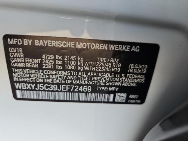 2018 BMW X2 XDRIVE2 WBXYJ5C39JEF72469