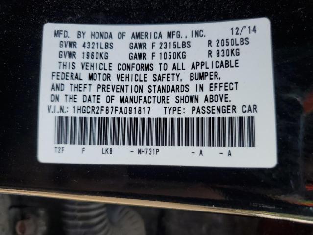 2015 HONDA ACCORD EXL 1HGCR2F87FA091817