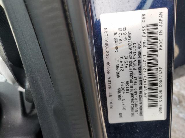 2015 MAZDA 3 TOURING JM1BM1V7XF1254021