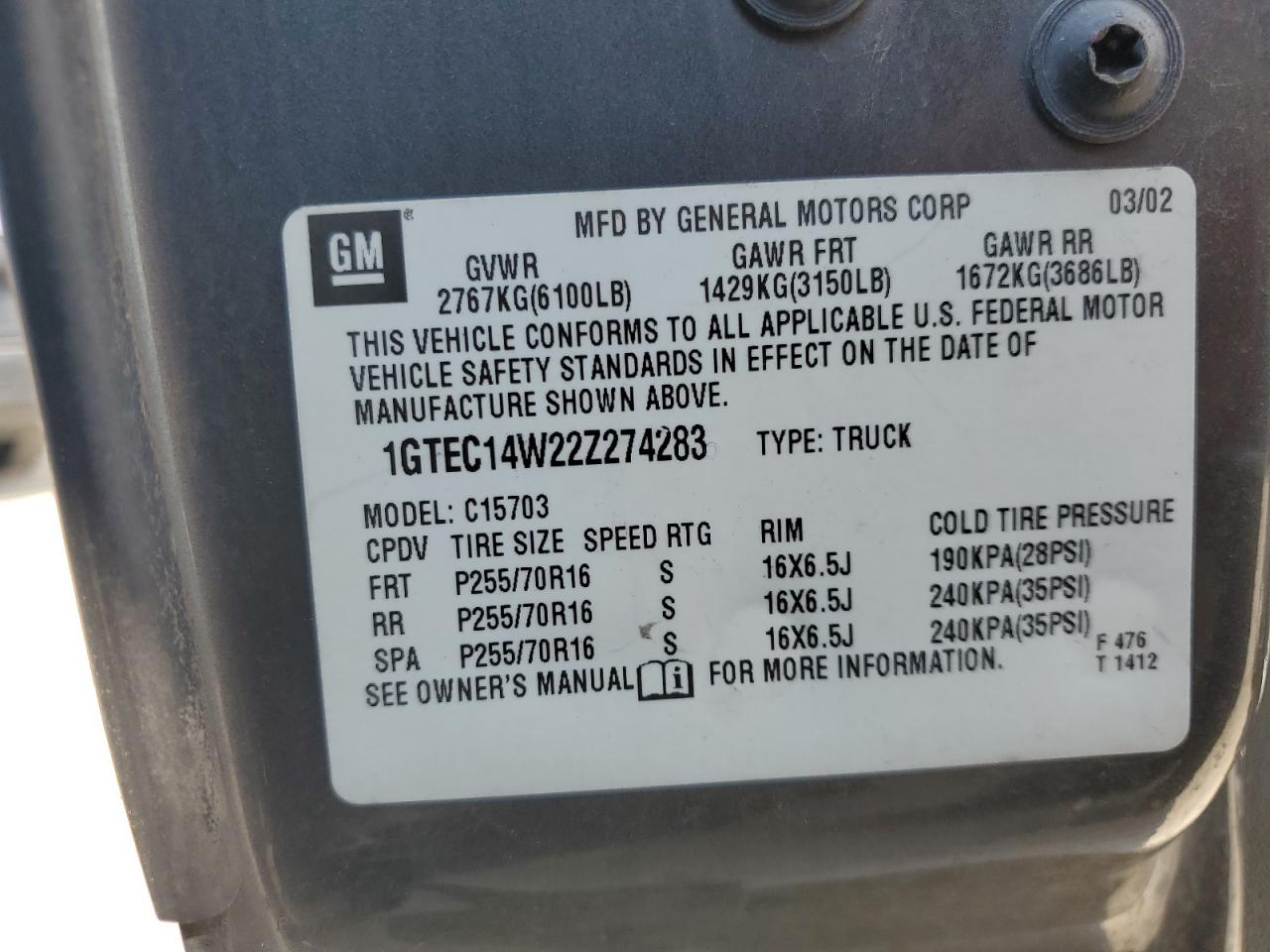 Lot #3225529564 2002 GMC NEW SIERRA