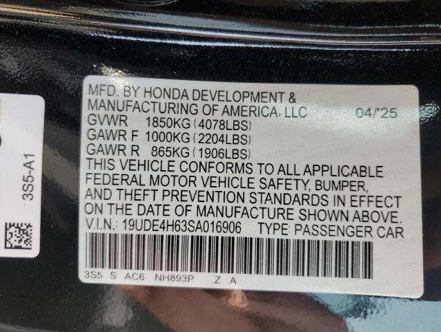2025 ACURA INTEGRA A- 19UDE4H63SA016906