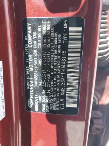 2017 HYUNDAI TUCSON LIM KM8J33A41HU448178