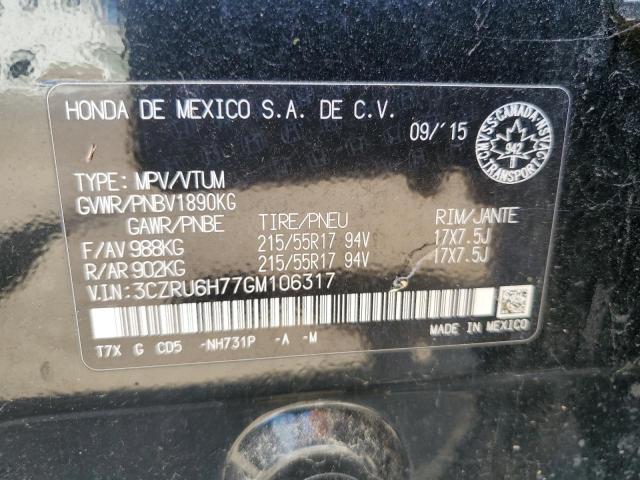 2016 HONDA HR-V EXL 3CZRU6H77GM106317