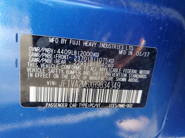 2017 SUBARU WRX STI JF1VA2M6XH9834349