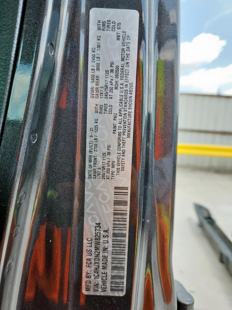 2021 JEEP WRANGLER U 1C4HJXDN2MW825734
