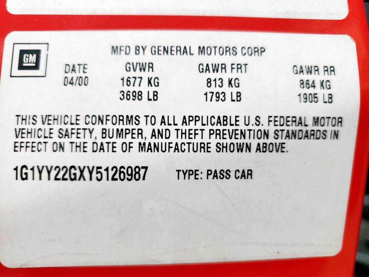 Lot #3275723522 2000 CHEVROLET CORVETTE