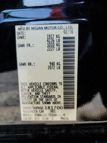 2016 NISSAN ALTIMA 2.5 - 1N4AL3APXGC181700