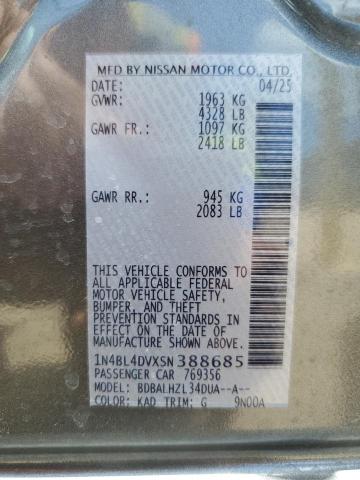 2025 NISSAN ALTIMA SV 1N4BL4DVXSN388685