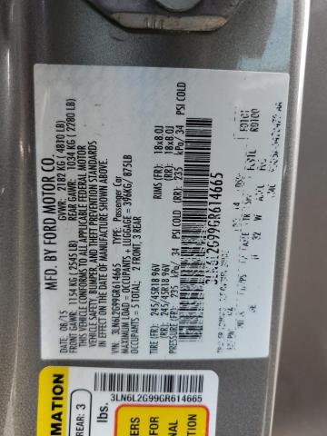 2016 LINCOLN MKZ 3LN6L2G99GR614665