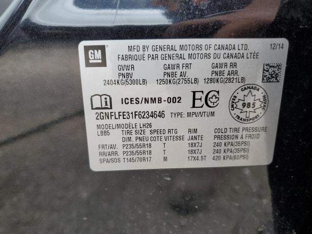 2015 CHEVROLET EQUINOX LT 2GNFLFE31F6234646