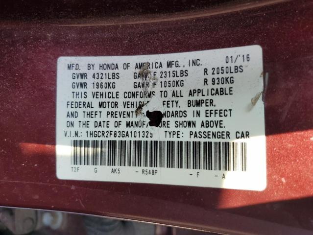 2016 HONDA ACCORD EXL 1HGCR2F83GA101325
