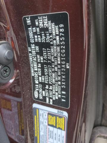 2012 KIA SORENTO BA - 5XYKT3A61CG255789