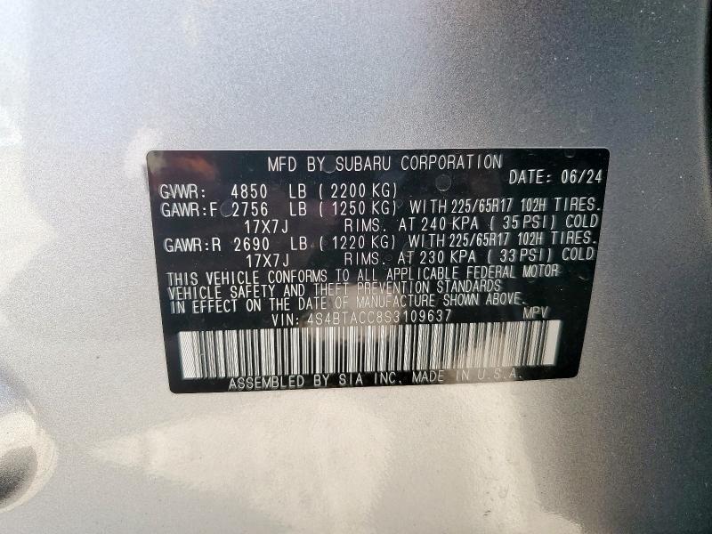2025 SUBARU OUTBACK PR 4S4BTACC8S3109637