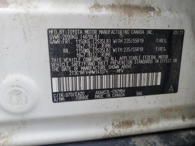 2021 TOYOTA RAV4 XLE PREMIUM 2T3C1RFV4MW143374