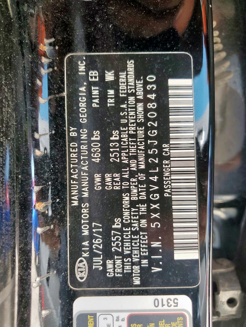 2018 KIA OPTIMA SXL 5XXGV4L25JG208430