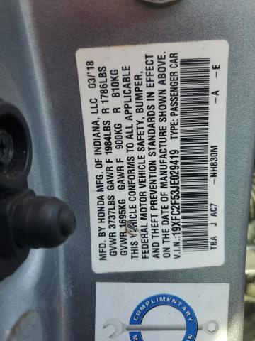 2018 HONDA CIVIC LX 19XFC2F53JE029419
