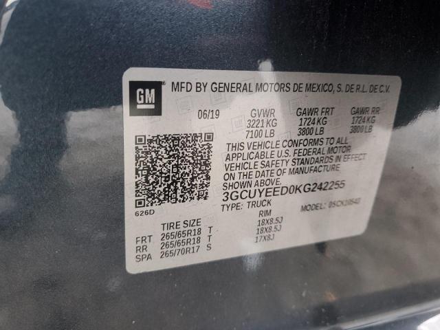 2019 CHEVROLET SILVERADO K1500 RST 3GCUYEED0KG242255