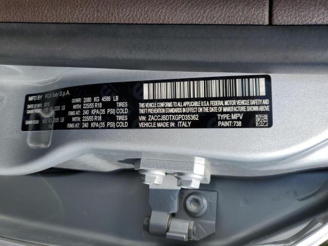 2016 JEEP RENEGADE LIMITED ZACCJBDTXGPD35362