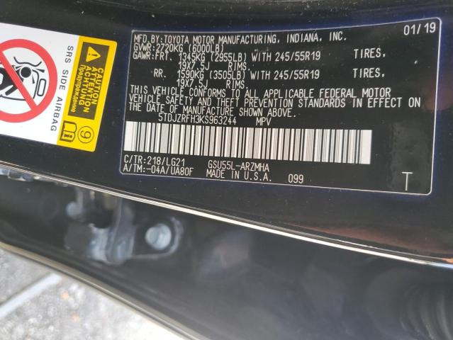 2019 TOYOTA HIGHLANDER SE - 5TDJZRFH3KS963244