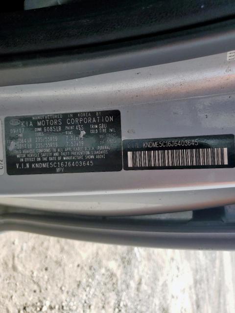 2018 KIA SEDONA SXL KNDME5C16J6403645