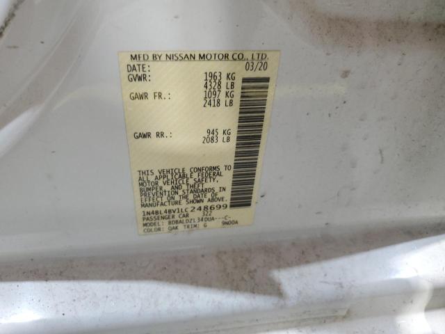 2020 NISSAN ALTIMA S 1N4BL4BV1LC248699
